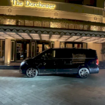 chauffeur-service-car-outside-the-dorchester Black chauffeur service car outside Dorchester Hotel